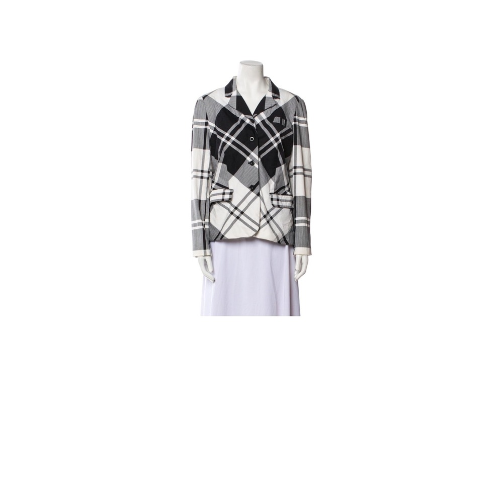 Sandro B&W Plaid Blazer Jacket Women's Tailored Fit Size M - Picture 4 of 4